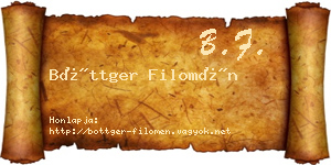 Böttger Filomén névjegykártya